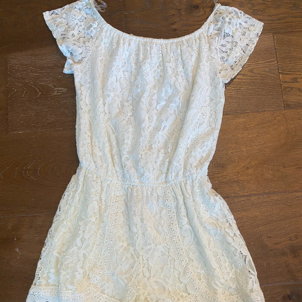 JACK by BBDakota Lace Off the shoulder Romper